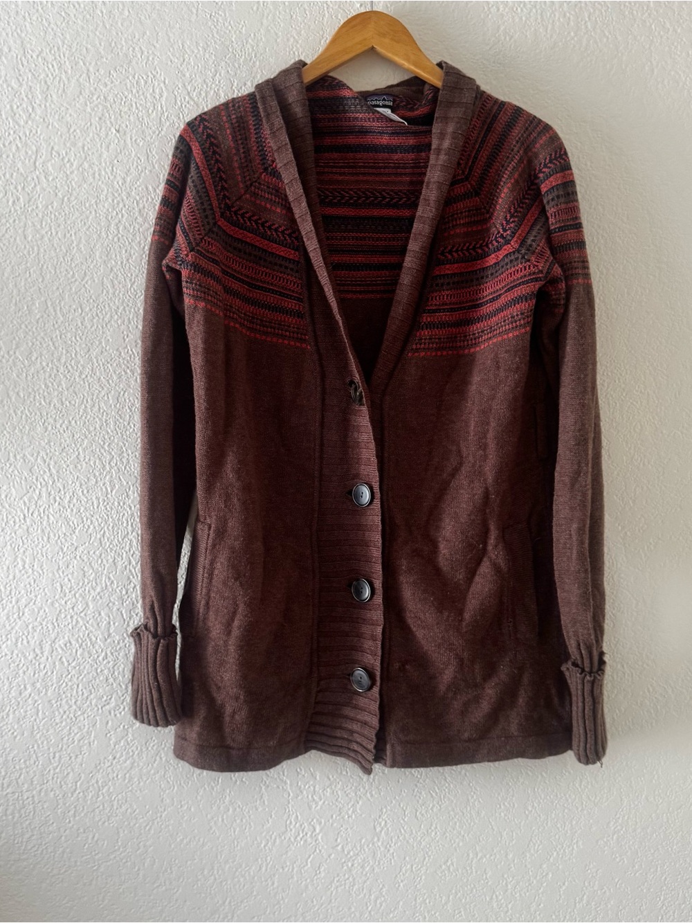 Patagonia Large Nordic Sweater Brown Coral No Belt